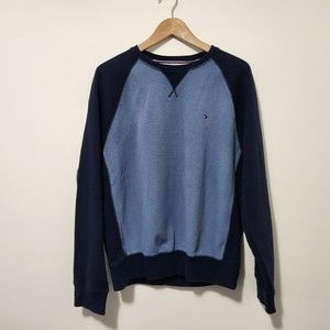 TOMMY HILFIGER Men's Blue Crew Neck Sweater Size L